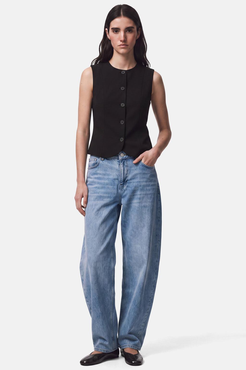 PIECES gilet zwart