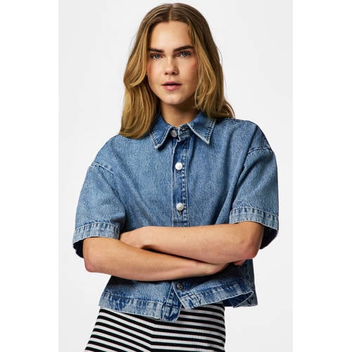 PIECES top medium blue denim afbeelding