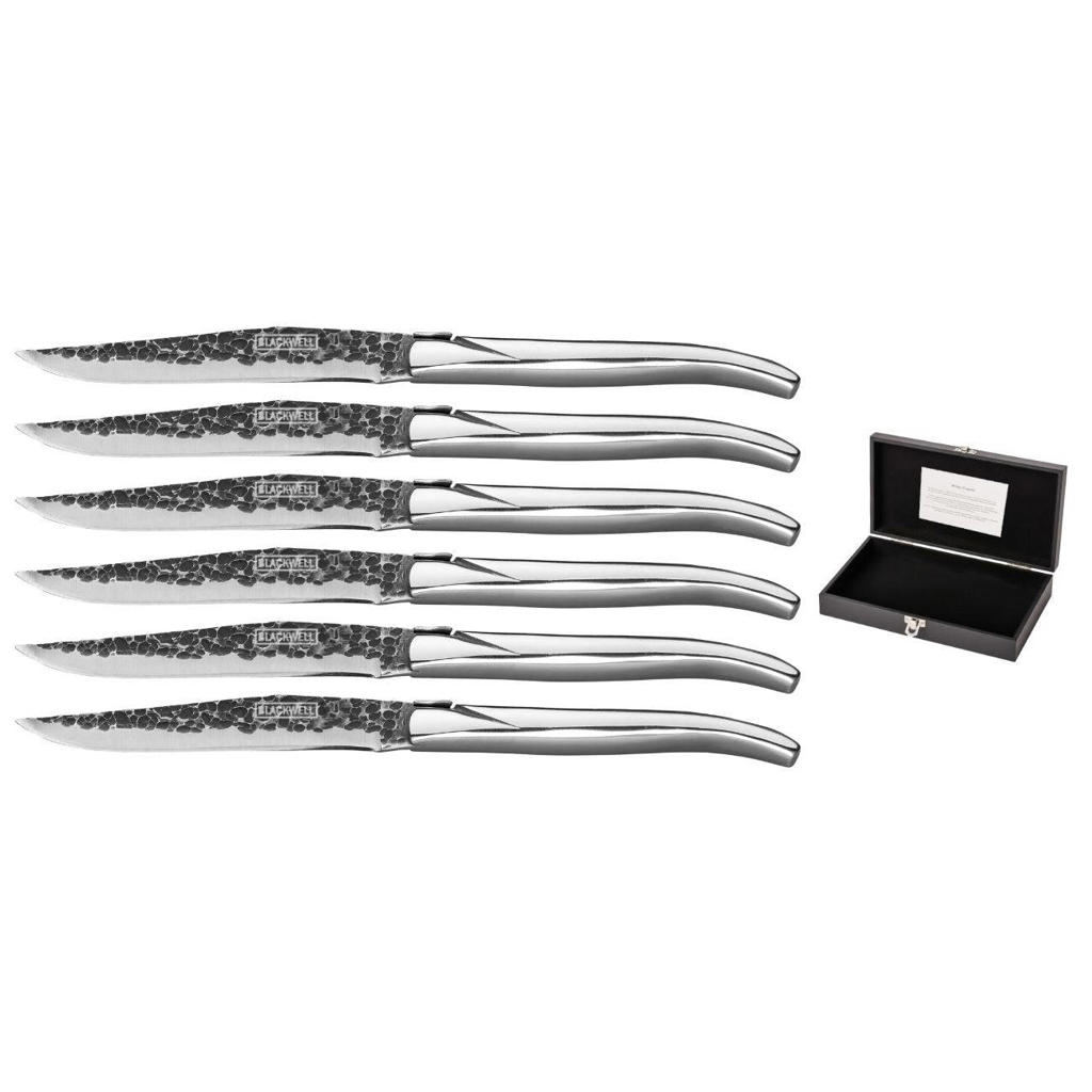 Blackwell Steakmessen Laguiole - Raw Black Lemmet - RVS - 6 Stuks