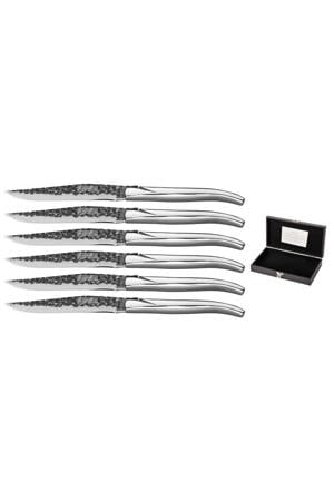 Steakmessen Laguiole - Raw Black Lemmet - RVS - 6 Stuks