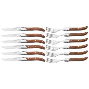 Steakbestek Laguiole – Steakmessen & Steakvorken (Rozenhout)