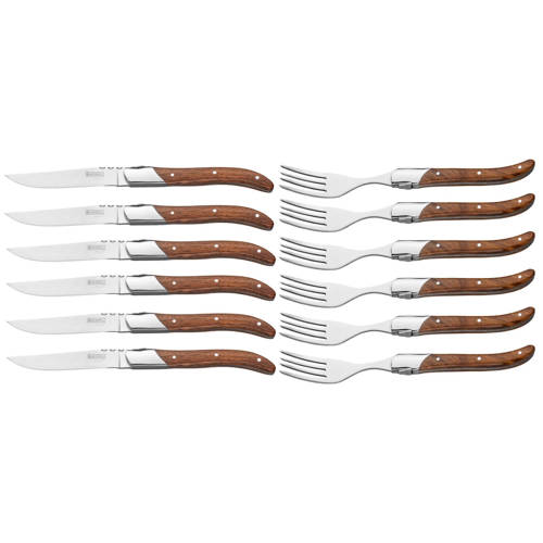 Blackwell Steakbestek Laguiole – Steakmessen & Steakvorken (Rozenhout) afbeelding