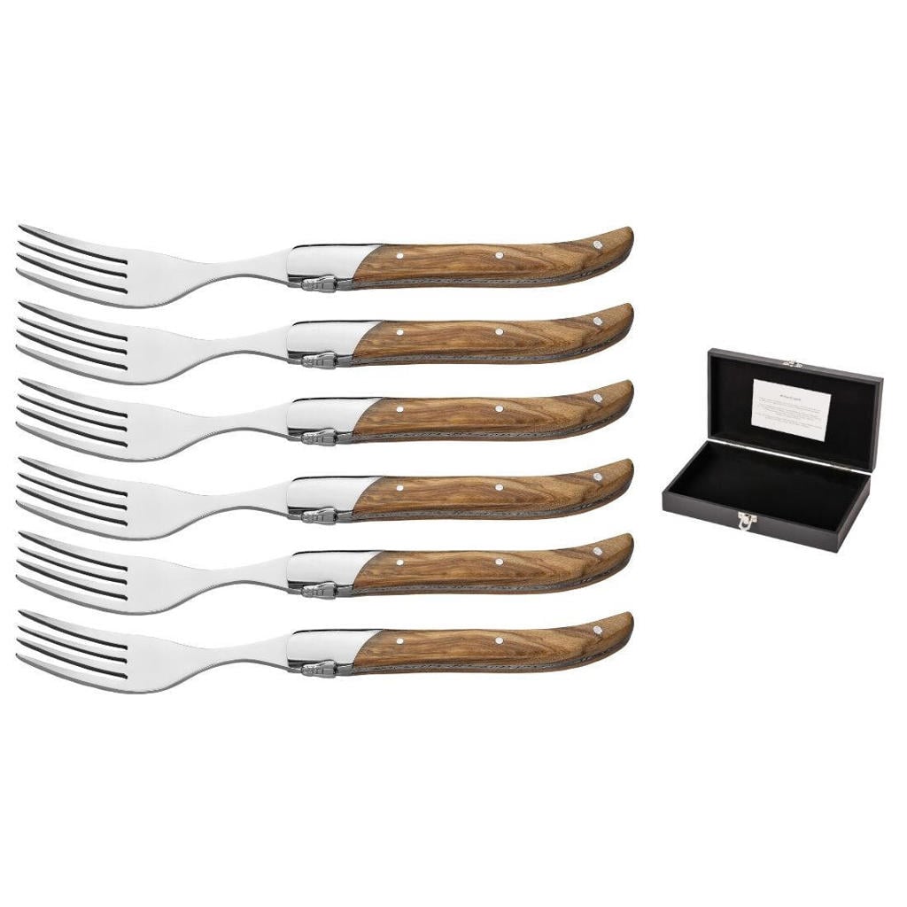 Blackwell Steakvorken Laguiole - Olijfhout - 6 Stuks