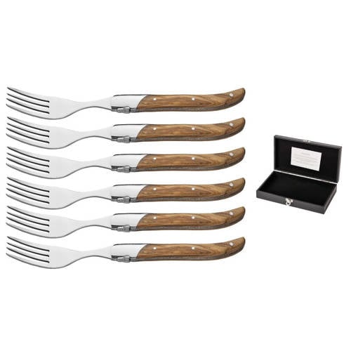 Blackwell Steakvorken Laguiole – 6 Stuks (Olijfhout) afbeelding