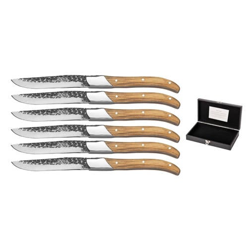 Blackwell Steakmessen Laguiole – Raw Black – 6 Stuks (Olijfhout) afbeelding