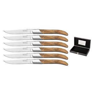 Steakmessen Laguiole - Olijfhout - 6 Stuks