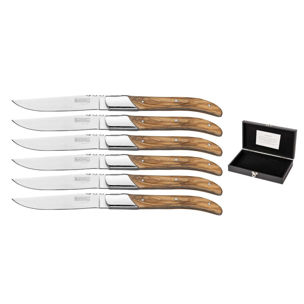Blackwell Steakmessen Laguiole - Olijfhout - 6 Stuks
