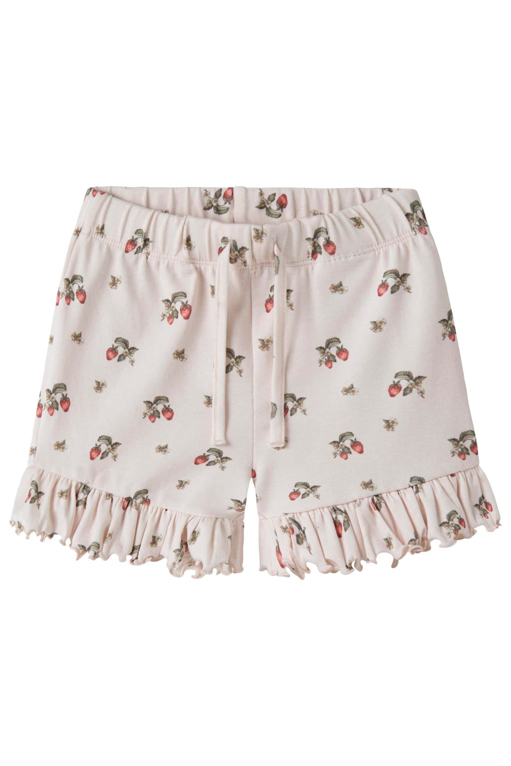 Lichtroze meisjes LIL' ATELIER MINI regular gebloemde casual short van stretchkatoen met elastische tailleband