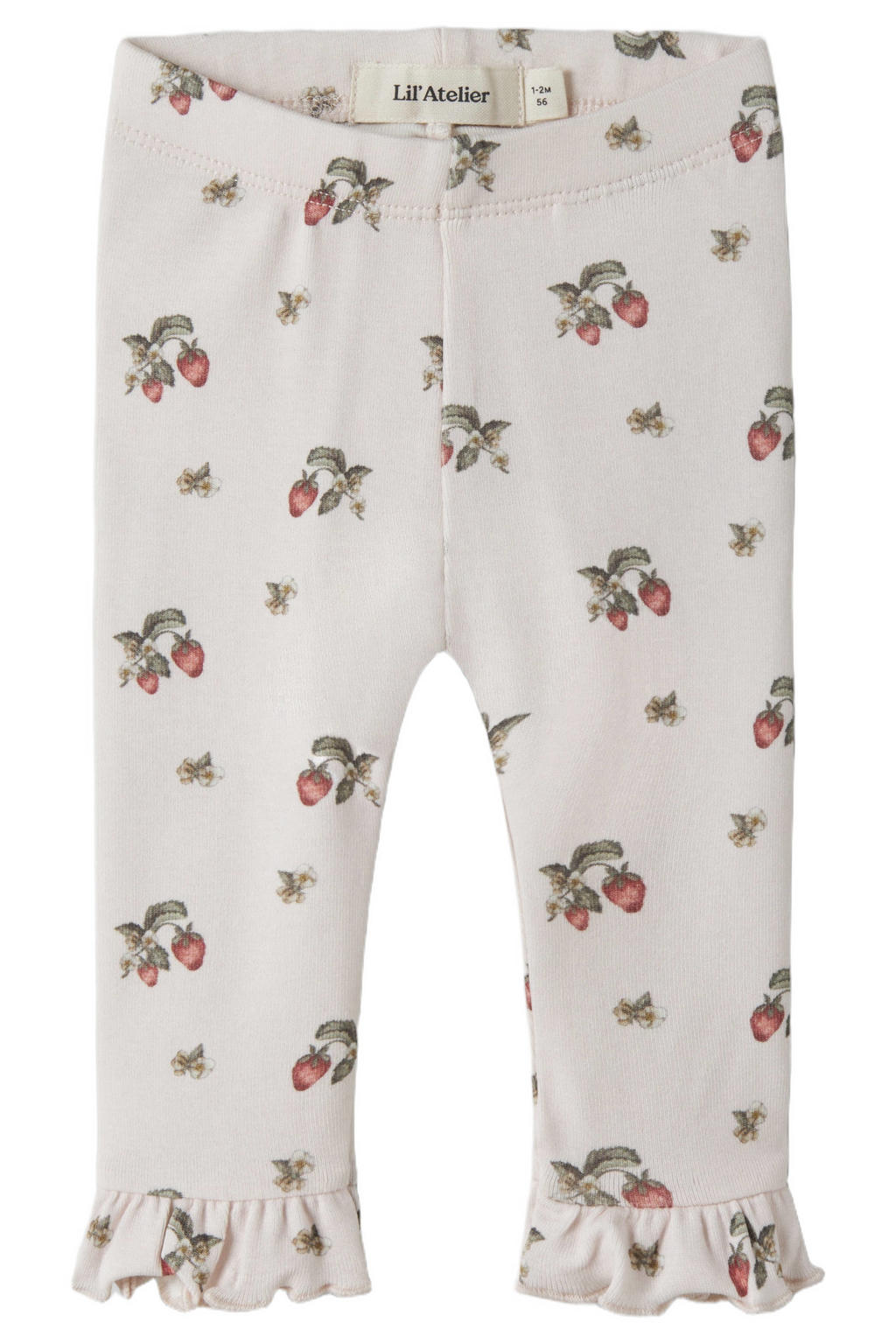 Wit en roze meisjes LIL' ATELIER BABY slim legging van stretchkatoen met elastische tailleband