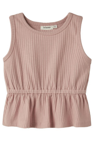 mouwloze top gebreid roze
