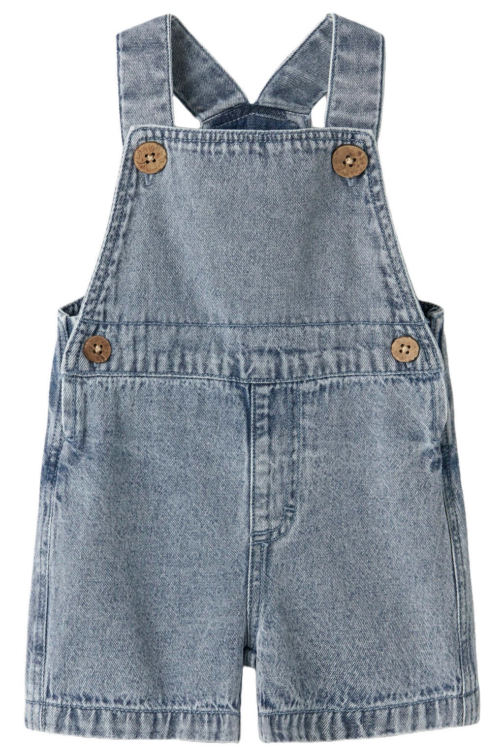 Medium blue denim jongens LIL' ATELIER BABY tuinbroek van denim met loose fit, knoopsluiting en effen