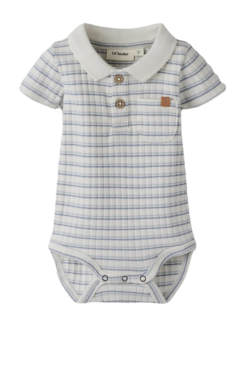 LIL' ATELIER BABY geruit romper gebreid ecru