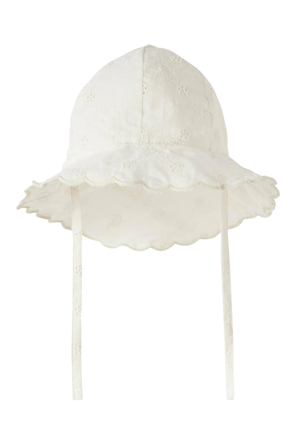 LIL' ATELIER BABY zonnehoed met broderie ecru