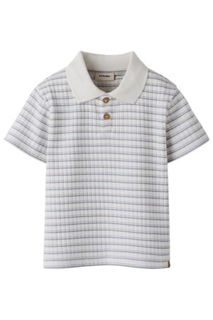 gestreepte polo gebreid ecru
