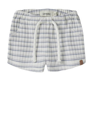 gestreepte casual short gebreid ecru