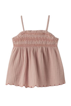 mouwloze top met textuur roze