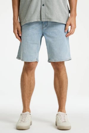 Evan.S Zone regular short light blue denim