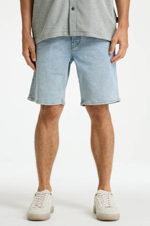 Evan.S Zone regular short light blue denim
