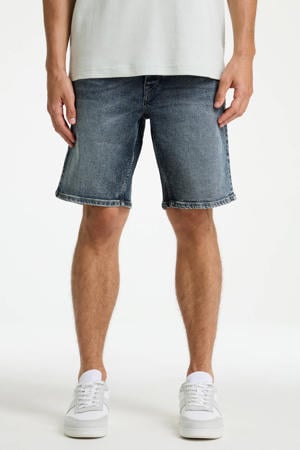 Evan.S Smoke regular short dark blue denim