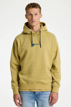 hoodie met backprint geel