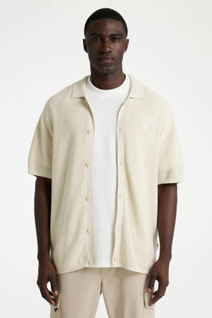 regular casual overhemd gebreid beige