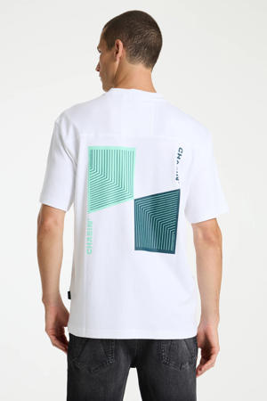 relaxed T-shirt met backprint wit