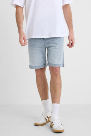 slim denim short bleached denim