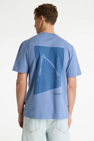 oversized T-shirt met backprint blauw