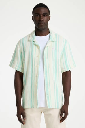regular gestreept casual overhemd mintgroen