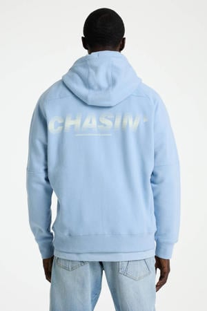 hoodie met backprint lichtblauw