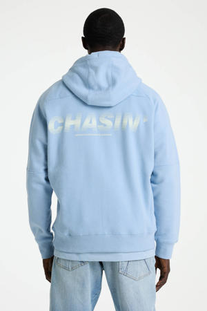 hoodie met backprint lichtblauw