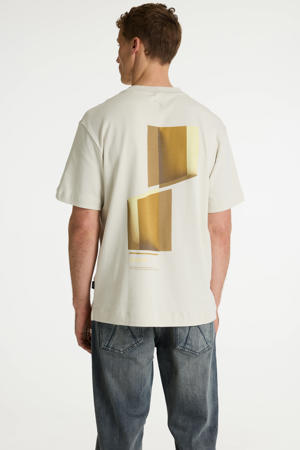 oversized T-shirt met backprint ecru