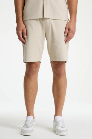 Stone.S Structure regular casual short beige met textuur