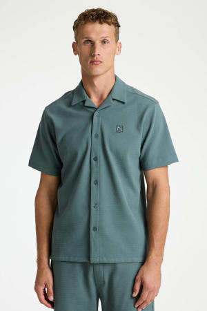 regular casual overhemd met textuur groen