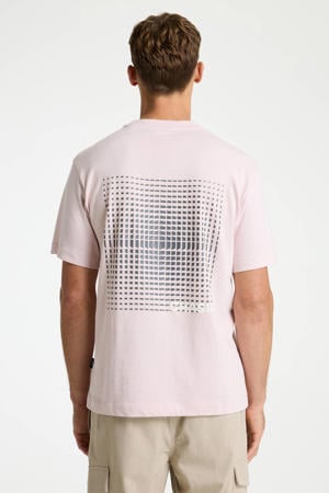 oversized T-shirt met backprint lichtroze