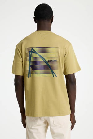 oversized T-shirt met backprint geel