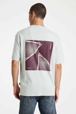 oversized T-shirt met backprint lichtgroen