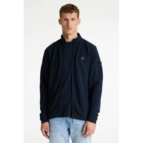 CHASIN' sweatvest met textuur donkerblauw afbeelding