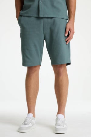 Stone.S Structure regular casual short groen met textuur