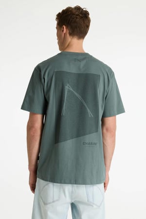 oversized T-shirt met backprint donkergroen