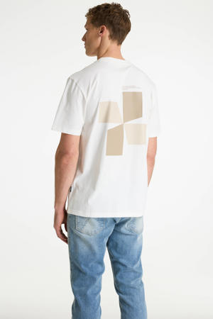 regular T-shirt met backprint wit