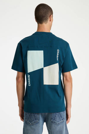 relaxed T-shirt met backprint donkerblauw