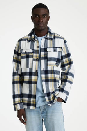 geruit overshirt donkerblauw