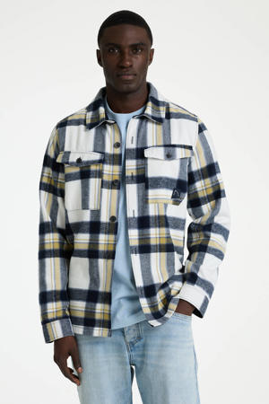 geruit overshirt donkerblauw