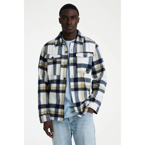 CHASIN' geruit overshirt donkerblauw afbeelding