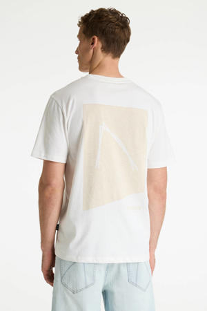 oversized T-shirt met backprint wit