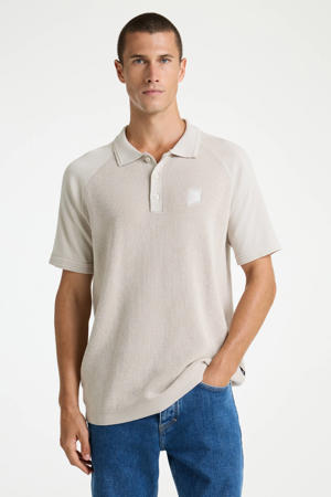 regular polo beige gebreid