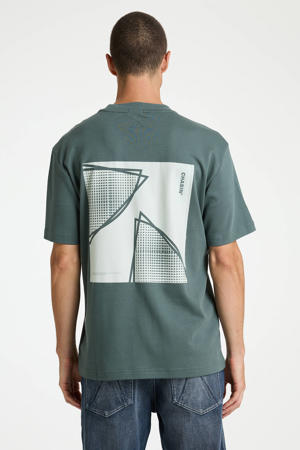 oversized T-shirt met backprint groen