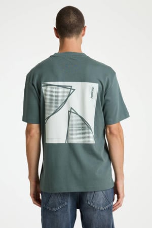 oversized T-shirt met backprint groen