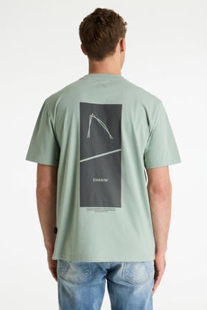 regular T-shirt met backprint groen